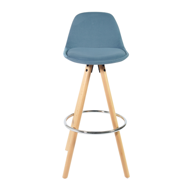 Barcelona Bar Stools Matte Velvet - Duck Egg Blue