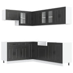 11 Piece Kitchen Cabinet Set Kalmar Black Engineered Wood - Bargainia.com - 