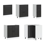 11 Piece Kitchen Cabinet Set Kalmar Black Engineered Wood - Bargainia.com - 