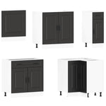 11 Piece Kitchen Cabinet Set Kalmar Black Engineered Wood - Bargainia.com - 