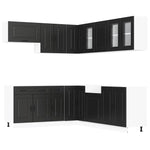 11 Piece Kitchen Cabinet Set Kalmar Black Engineered Wood - Bargainia.com - 