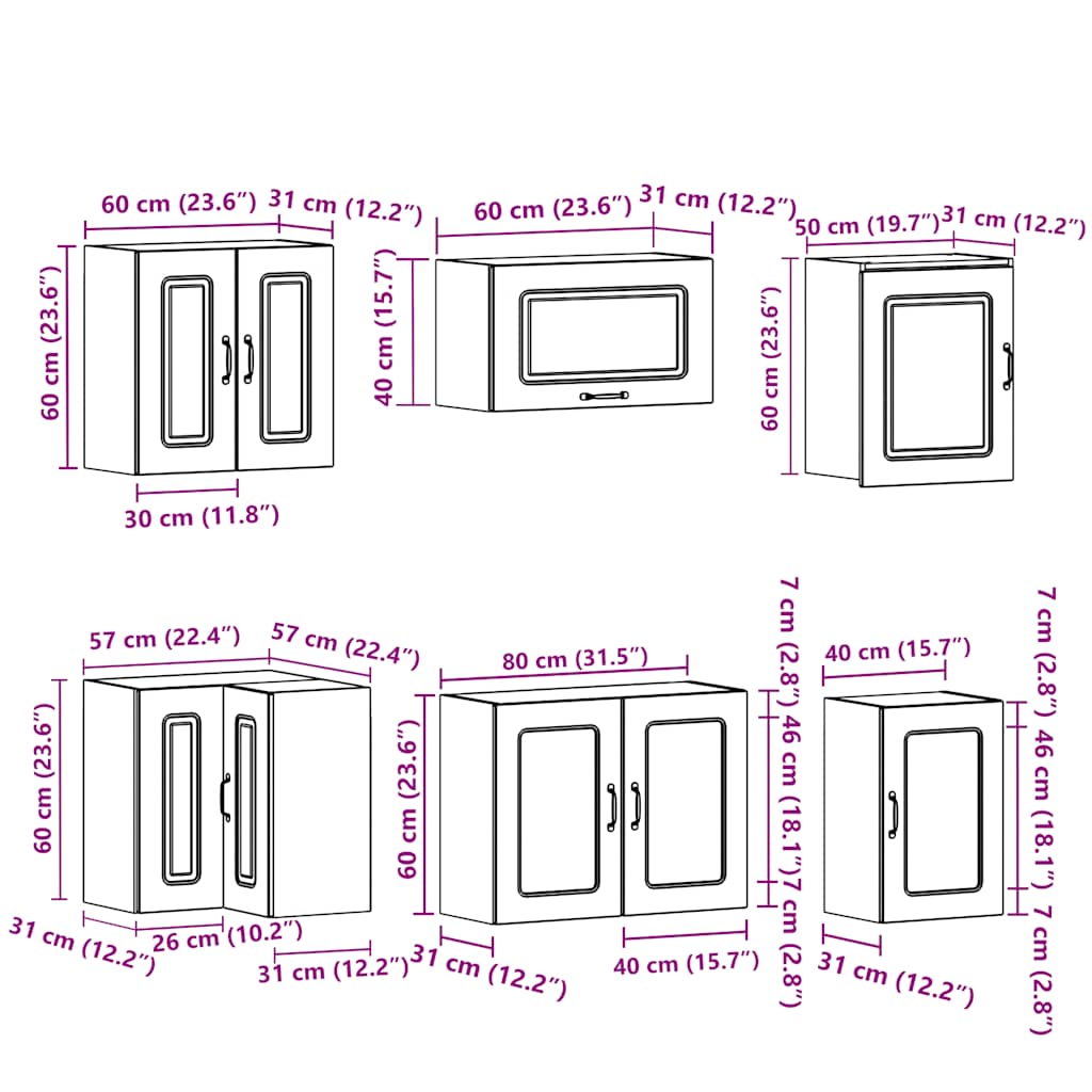 11 Piece Kitchen Cabinet Set Kalmar Black Engineered Wood - Bargainia.com - 8721158505200 - 3314912