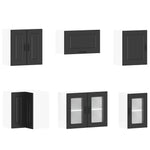 11 Piece Kitchen Cabinet Set Kalmar Black Engineered Wood - Bargainia.com - 