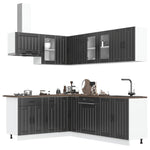 11 Piece Kitchen Cabinet Set Lucca Black Engineered Wood - Bargainia.com - 