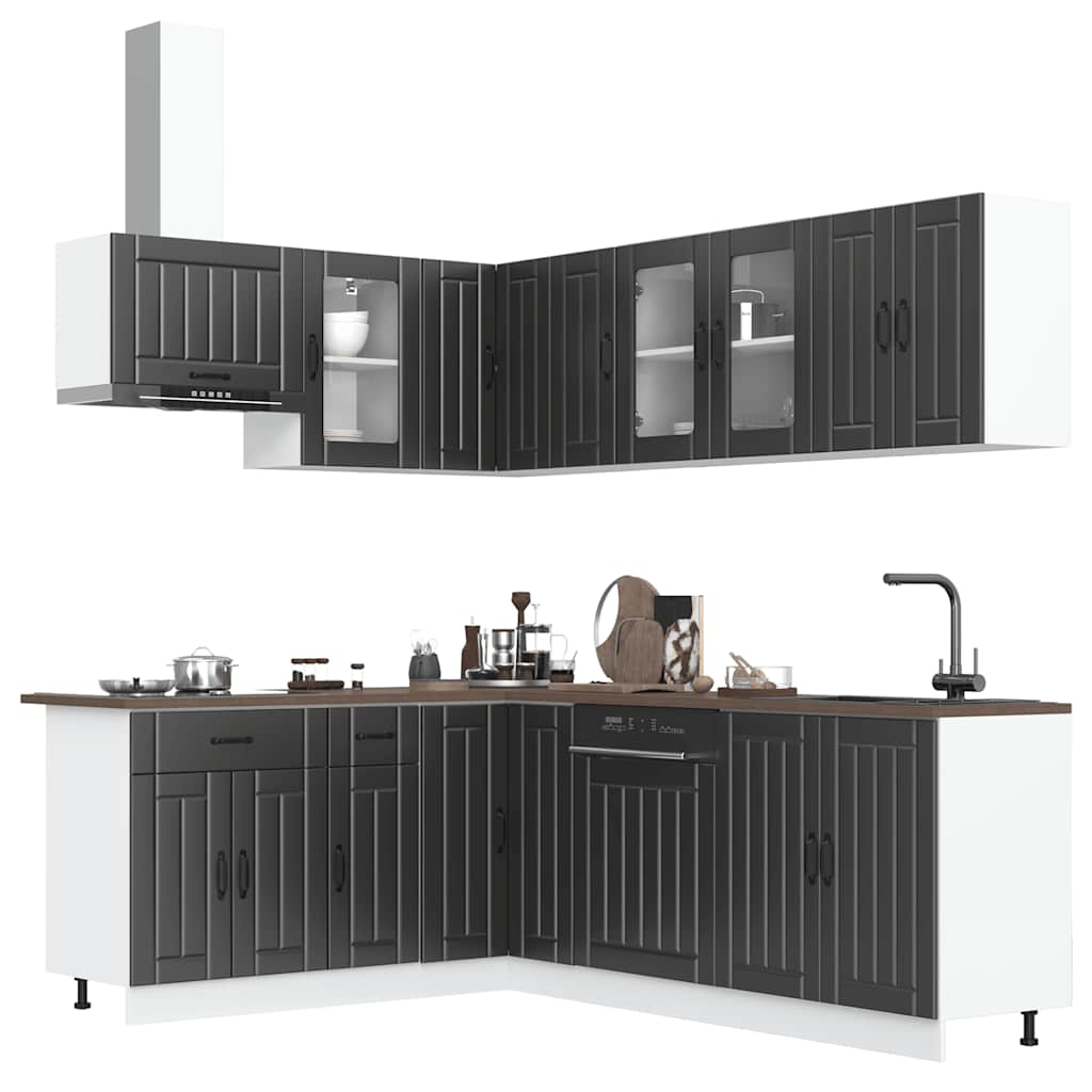 11 Piece Kitchen Cabinet Set Lucca Black Engineered Wood - Bargainia.com - 8721158505002 - 3314892