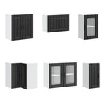 11 Piece Kitchen Cabinet Set Lucca Black Engineered Wood - Bargainia.com - 