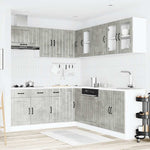 11 Piece Kitchen Cabinet Set Lucca Concrete Grey Engineered Wood - Bargainia.com - 