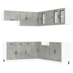11 Piece Kitchen Cabinet Set Lucca Concrete Grey Engineered Wood - Bargainia.com - 