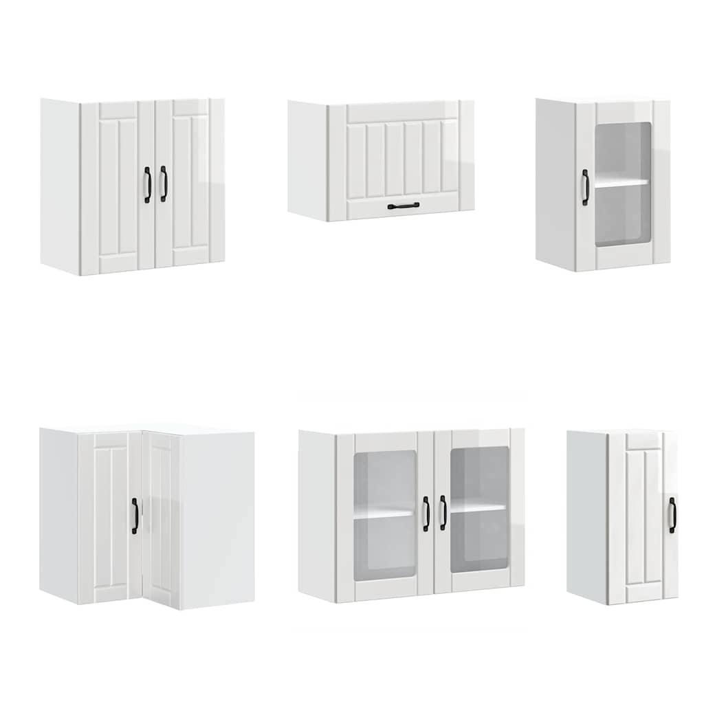 11 Piece Kitchen Cabinet Set Lucca Gloss White Engineered Wood - Bargainia.com - 8721158505019 - 3314893