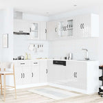 11 Piece Kitchen Cabinet Set Lucca Gloss White Engineered Wood - Bargainia.com - 