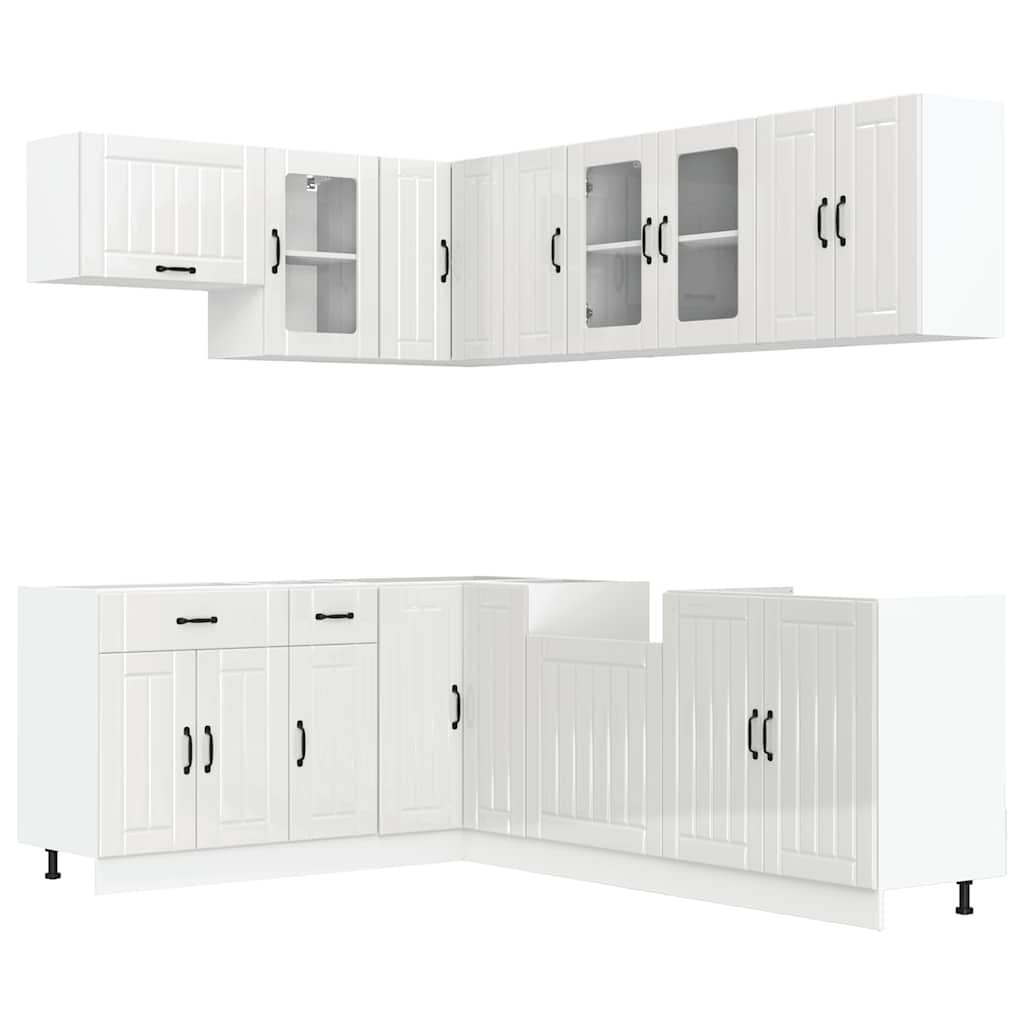 11 Piece Kitchen Cabinet Set Lucca Gloss White Engineered Wood - Bargainia.com - 8721158505019 - 3314893