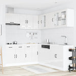 11 Piece Kitchen Cabinet Set Lucca Gloss White Engineered Wood - Bargainia.com - 