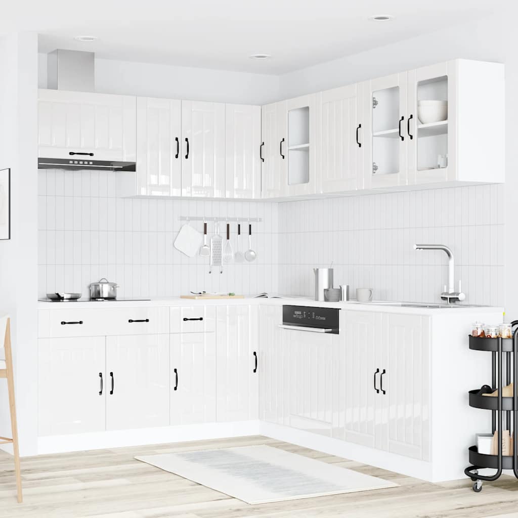 11 Piece Kitchen Cabinet Set Lucca Gloss White Engineered Wood - Bargainia.com - 8721158505316 - 3314923