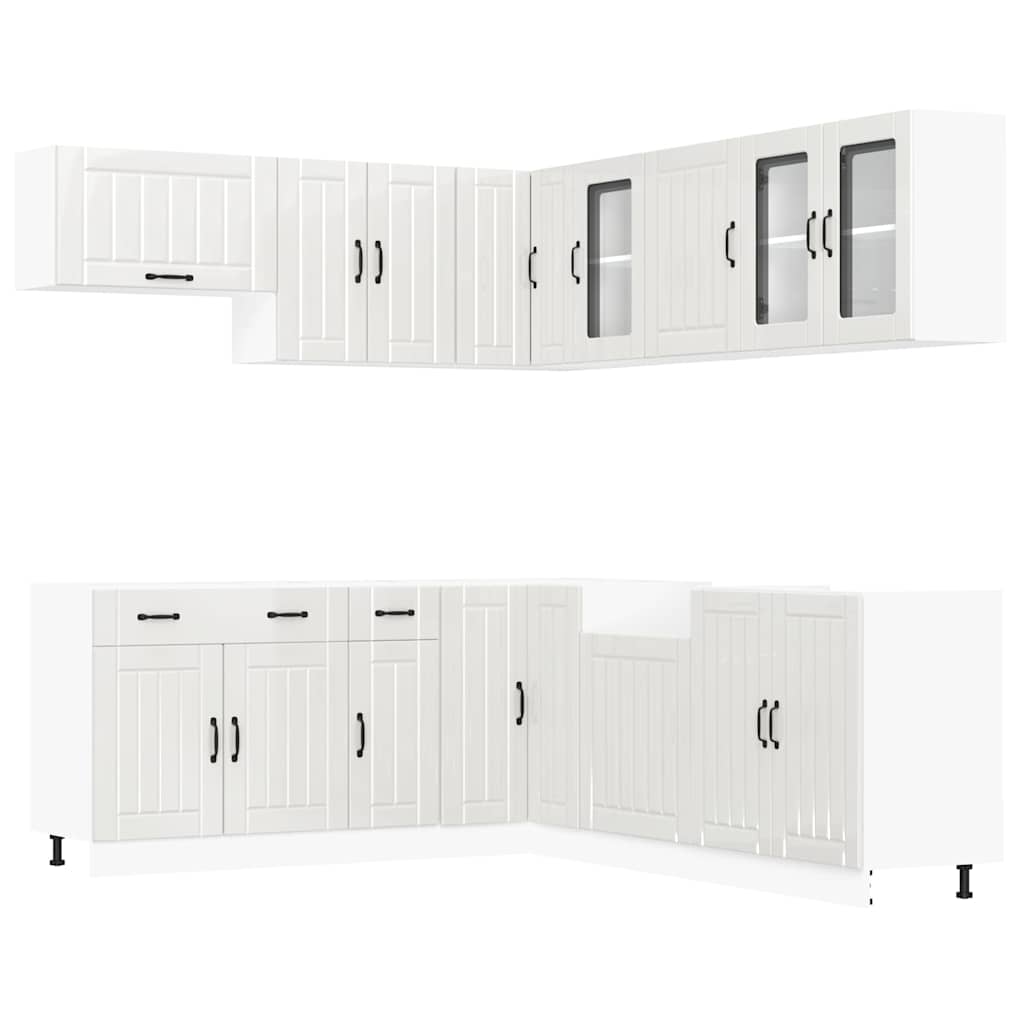 11 Piece Kitchen Cabinet Set Lucca Gloss White Engineered Wood - Bargainia.com - 8721158505316 - 3314923