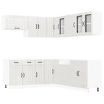 11 Piece Kitchen Cabinet Set Lucca Gloss White Engineered Wood - Bargainia.com - 