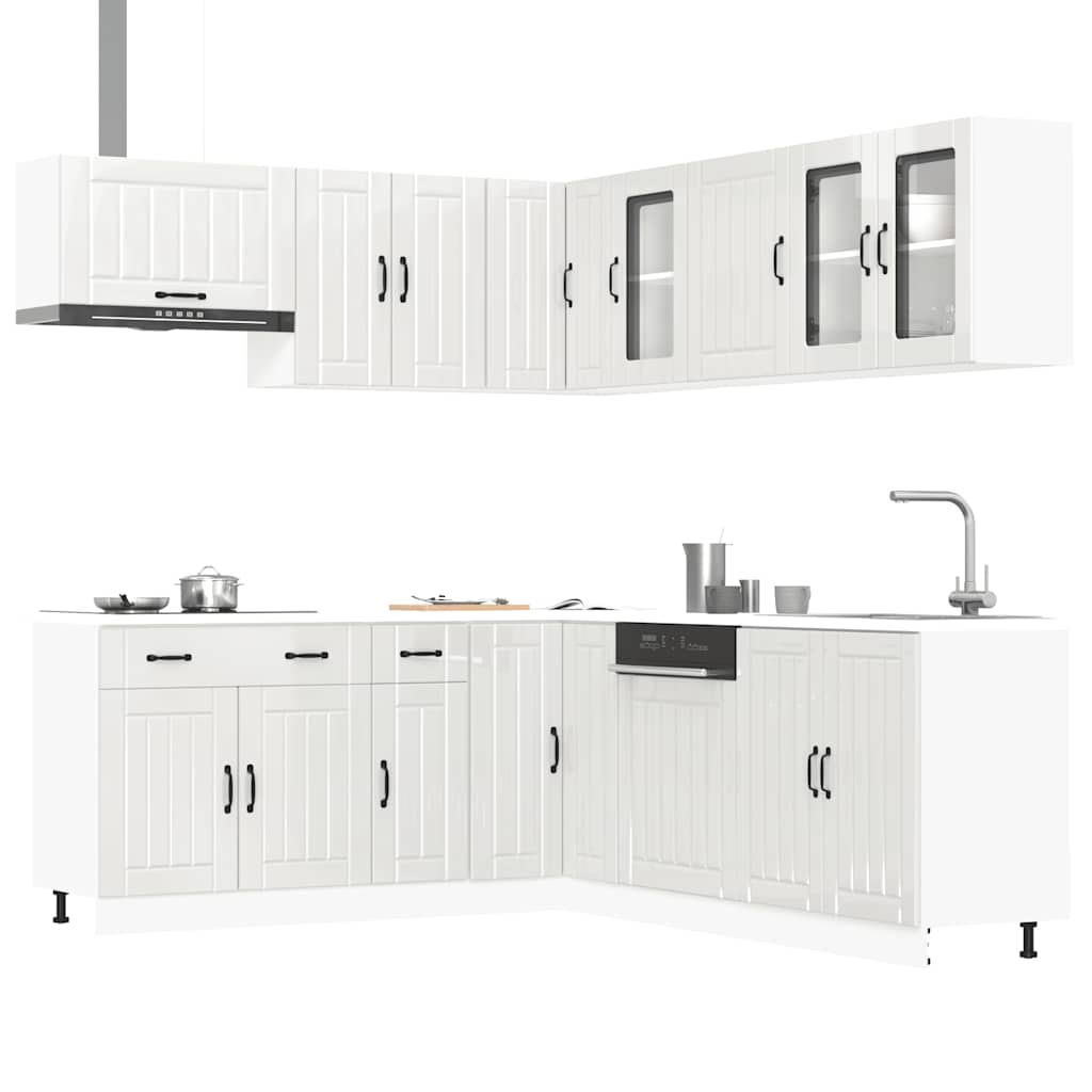 11 Piece Kitchen Cabinet Set Lucca Gloss White Engineered Wood - Bargainia.com - 8721158505316 - 3314923