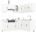 11 Piece Kitchen Cabinet Set Lucca Gloss White Engineered Wood - Bargainia.com - 