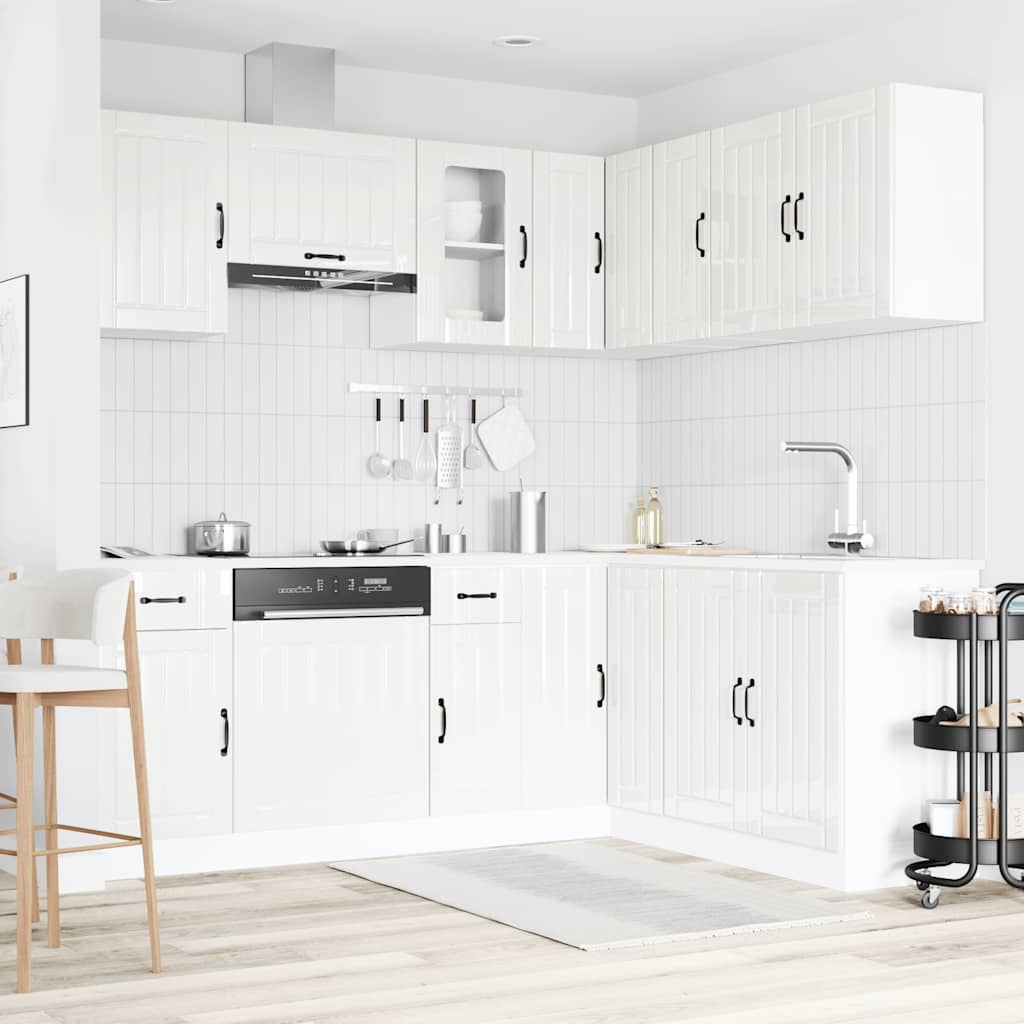 11 Piece Kitchen Cabinet Set Lucca Gloss White Engineered Wood - Bargainia.com - 8721158505613 - 3314953