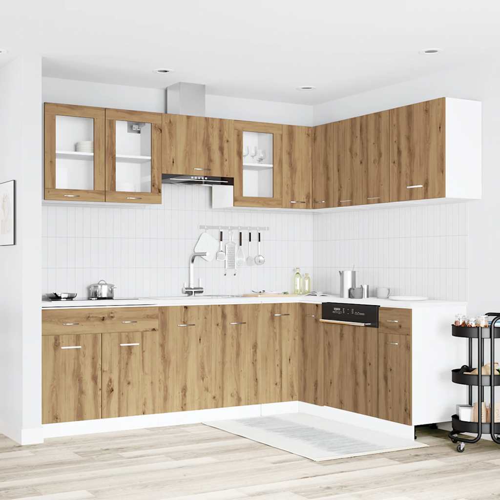 11 Piece Kitchen Cabinet Set Lyon Artisan Oak Engineered Wood - Bargainia.com - 8721158715043 - 3328578