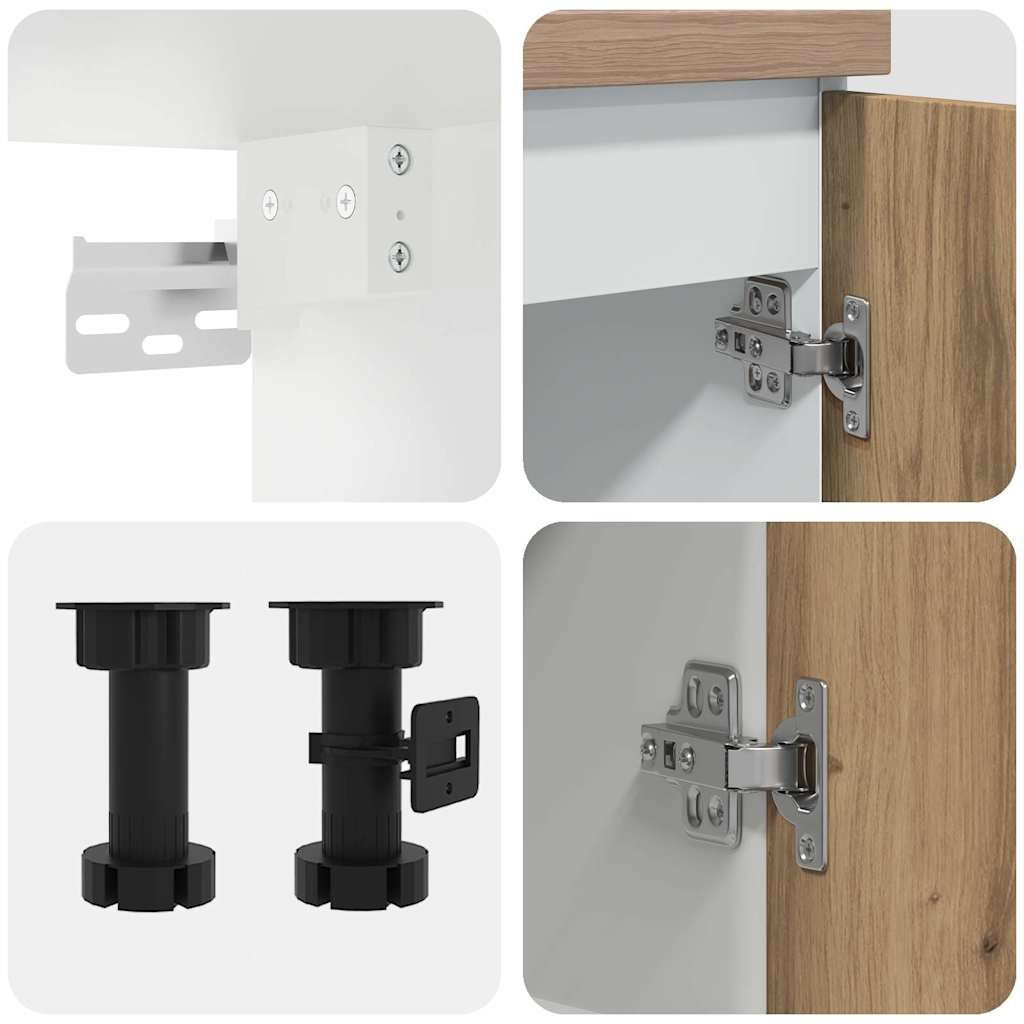 11 Piece Kitchen Cabinet Set Lyon Artisan Oak Engineered Wood - Bargainia.com - 8721158715043 - 3328578