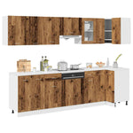 11 Piece Kitchen Cabinet Set Lyon Old Wood Engineered Wood - Bargainia.com - 