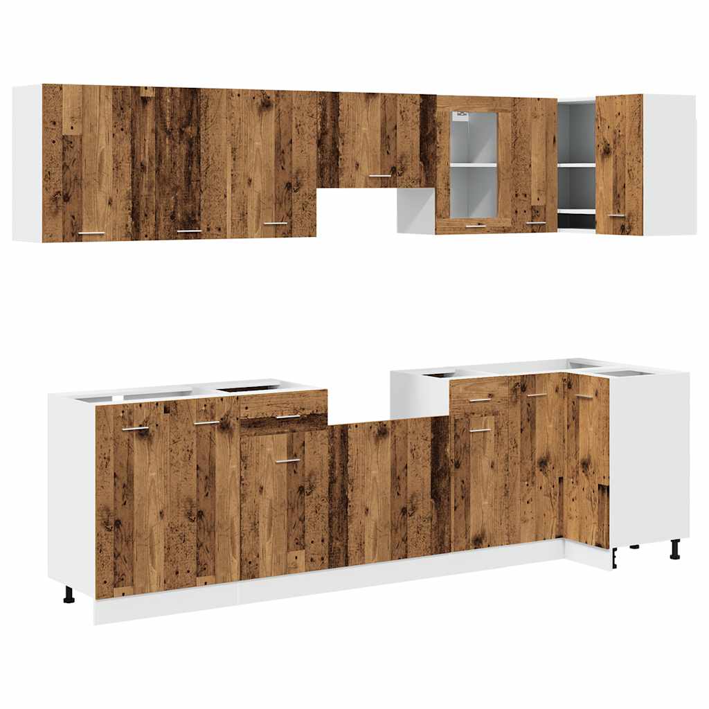 11 Piece Kitchen Cabinet Set Lyon Old Wood Engineered Wood - Bargainia.com - 8721158715050 - 3328579