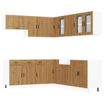 11 Piece Kitchen Cabinet Set Porto Artisan Oak Engineered Wood - Bargainia.com - 
