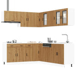 11 Piece Kitchen Cabinet Set Porto Artisan Oak Engineered Wood - Bargainia.com - 