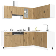 11 Piece Kitchen Cabinet Set Porto Artisan Oak Engineered Wood - Bargainia.com - 8721158505781 - 3314970