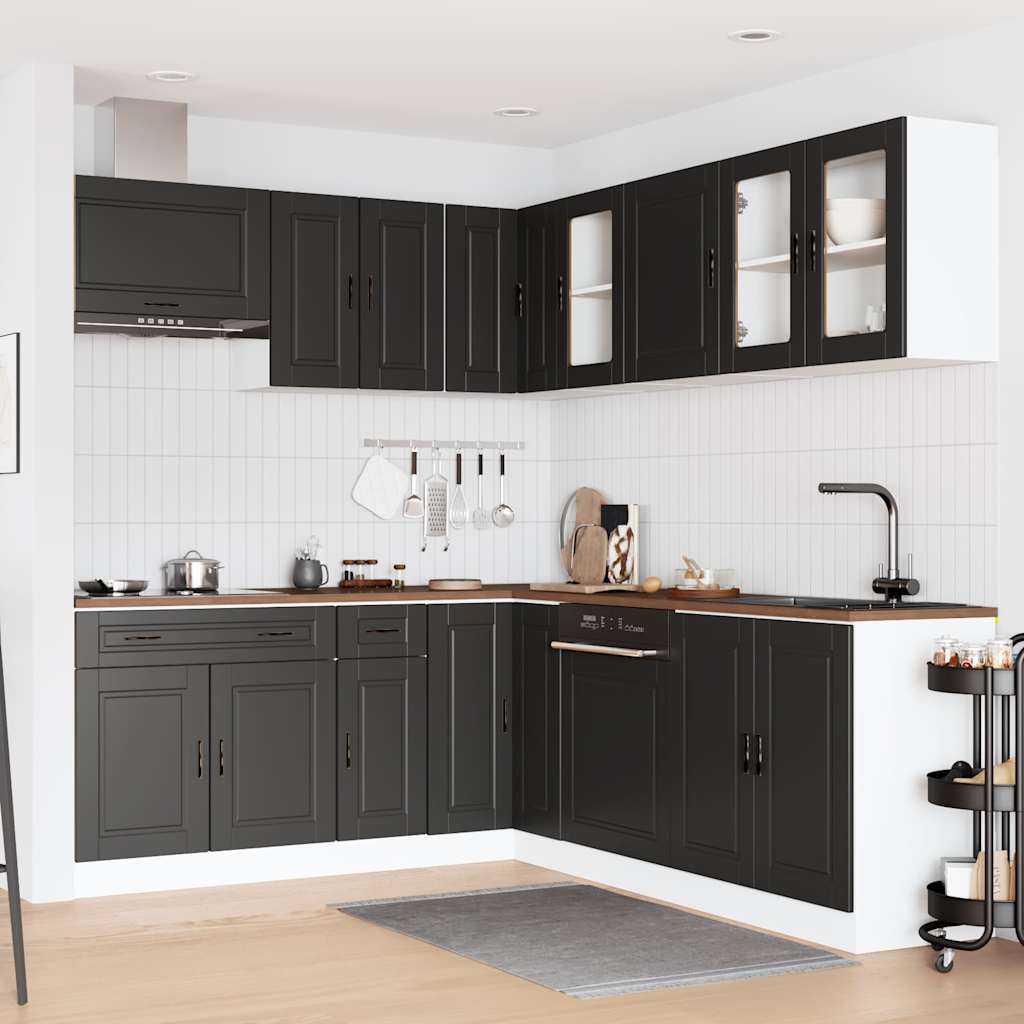 11 Piece Kitchen Cabinet Set Porto Black Engineered Wood - Bargainia.com - 8721158505408 - 3314932