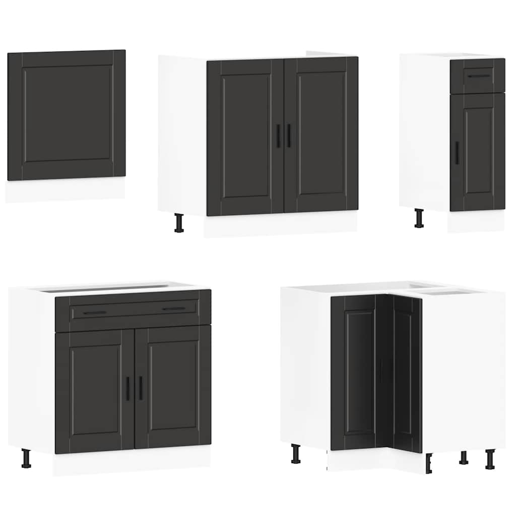 11 Piece Kitchen Cabinet Set Porto Black Engineered Wood - Bargainia.com - 8721158505408 - 3314932