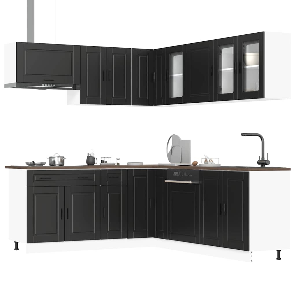 11 Piece Kitchen Cabinet Set Porto Black Engineered Wood - Bargainia.com - 8721158505408 - 3314932