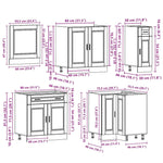 11 Piece Kitchen Cabinet Set Porto Black Engineered Wood - Bargainia.com - 