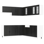 11 Piece Kitchen Cabinet Set Porto Black Engineered Wood - Bargainia.com - 