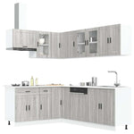 11 Piece Kitchen Cabinet Set Porto Grey Sonoma Engineered Wood - Bargainia.com - 