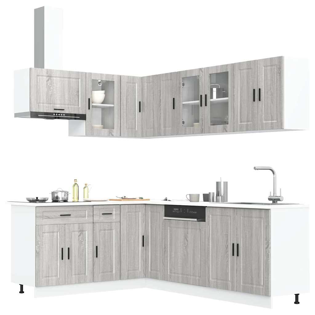 11 Piece Kitchen Cabinet Set Porto Grey Sonoma Engineered Wood - Bargainia.com - 8721158505156 - 3314907