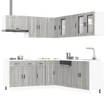 11 Piece Kitchen Cabinet Set Porto Grey Sonoma Engineered Wood - Bargainia.com - 
