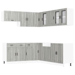 11 Piece Kitchen Cabinet Set Porto Grey Sonoma Engineered Wood - Bargainia.com - 