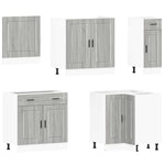 11 Piece Kitchen Cabinet Set Porto Grey Sonoma Engineered Wood - Bargainia.com - 