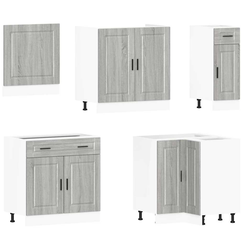 11 Piece Kitchen Cabinet Set Porto Grey Sonoma Engineered Wood - Bargainia.com - 