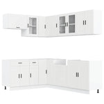 11 Piece Kitchen Cabinet Set Porto White Engineered Wood - Bargainia.com - 