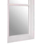 Hawthorne Antique White Finish Wooden Grid Wall Mirror