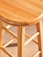 Chester Natural Hevea Wood Revolving Bar Stool