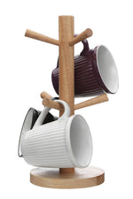 Soka Rubber wood 6 Cup Mug Tree