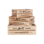 Naresso Natural Wood Set of 3 Provision Crates