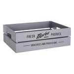 Naresso Grey Wood Set of 3 Provision Crates