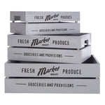 Naresso Grey Wood Set of 3 Provision Crates