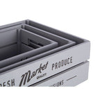 Naresso Grey Wood Set of 3 Provision Crates