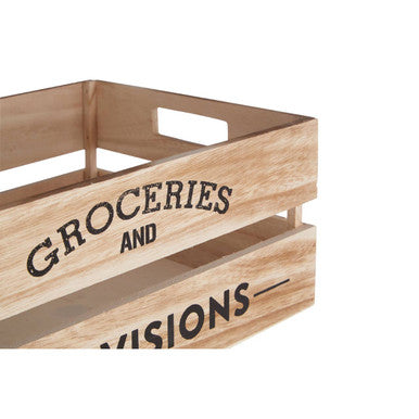 Naresso Natural Wood Groceries And Provisions Crate