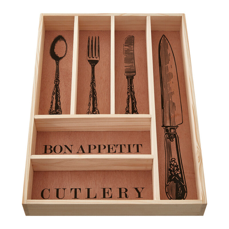 Bessan Wooden Vintage Design Cutlery Tray